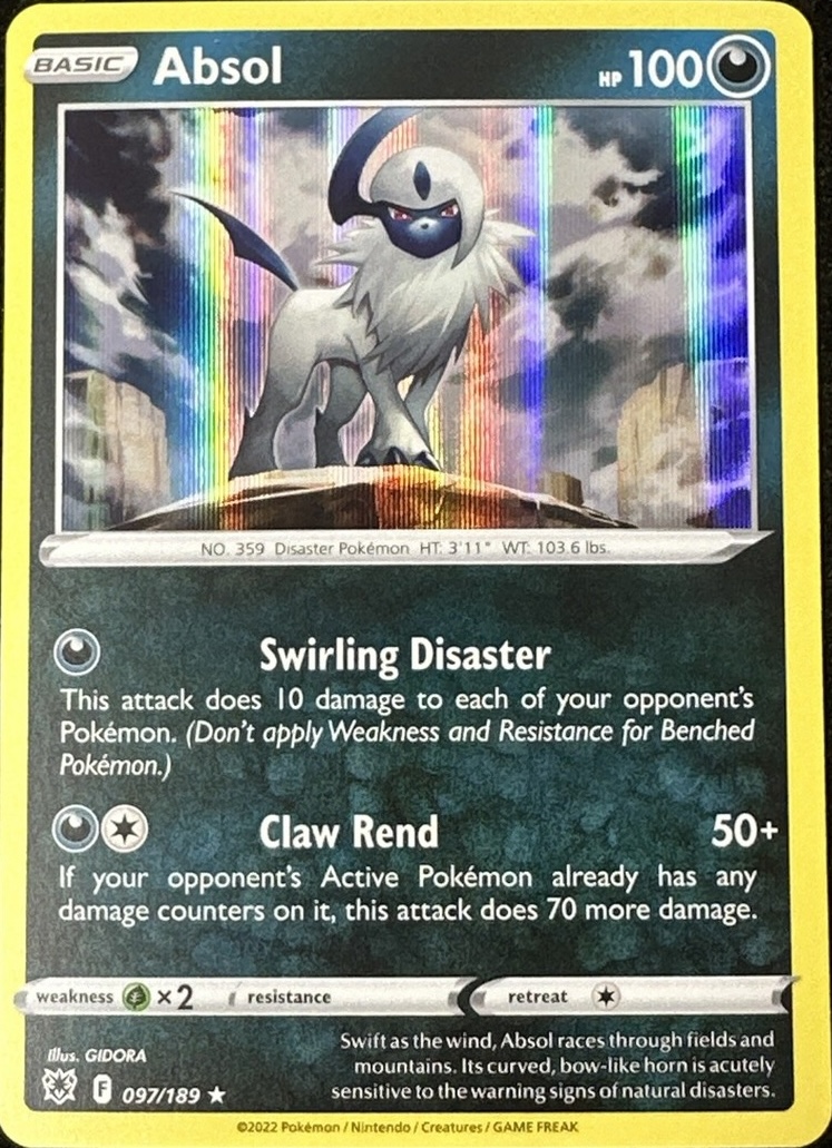 Absol 097/189 (Regular Product Printings) English 097/189 Holo — Astral Radiance