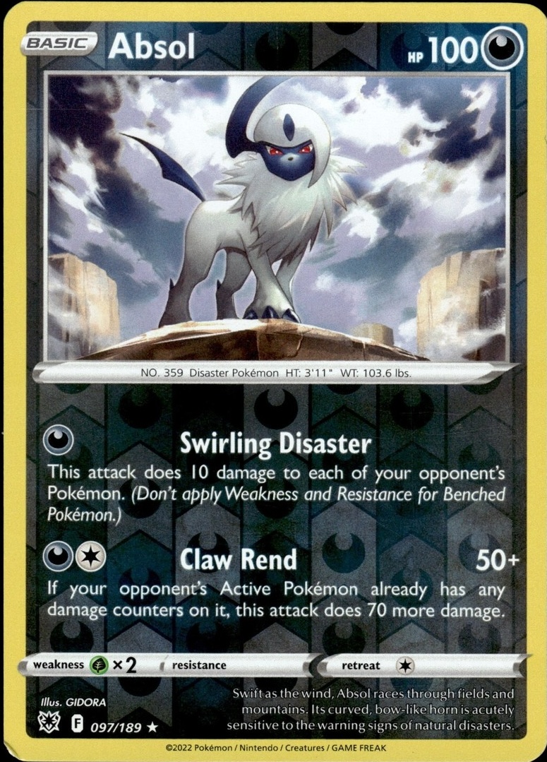 Absol 097/189 (Regular Product Printings) English 097/189 Reverse Holo — Astral Radiance