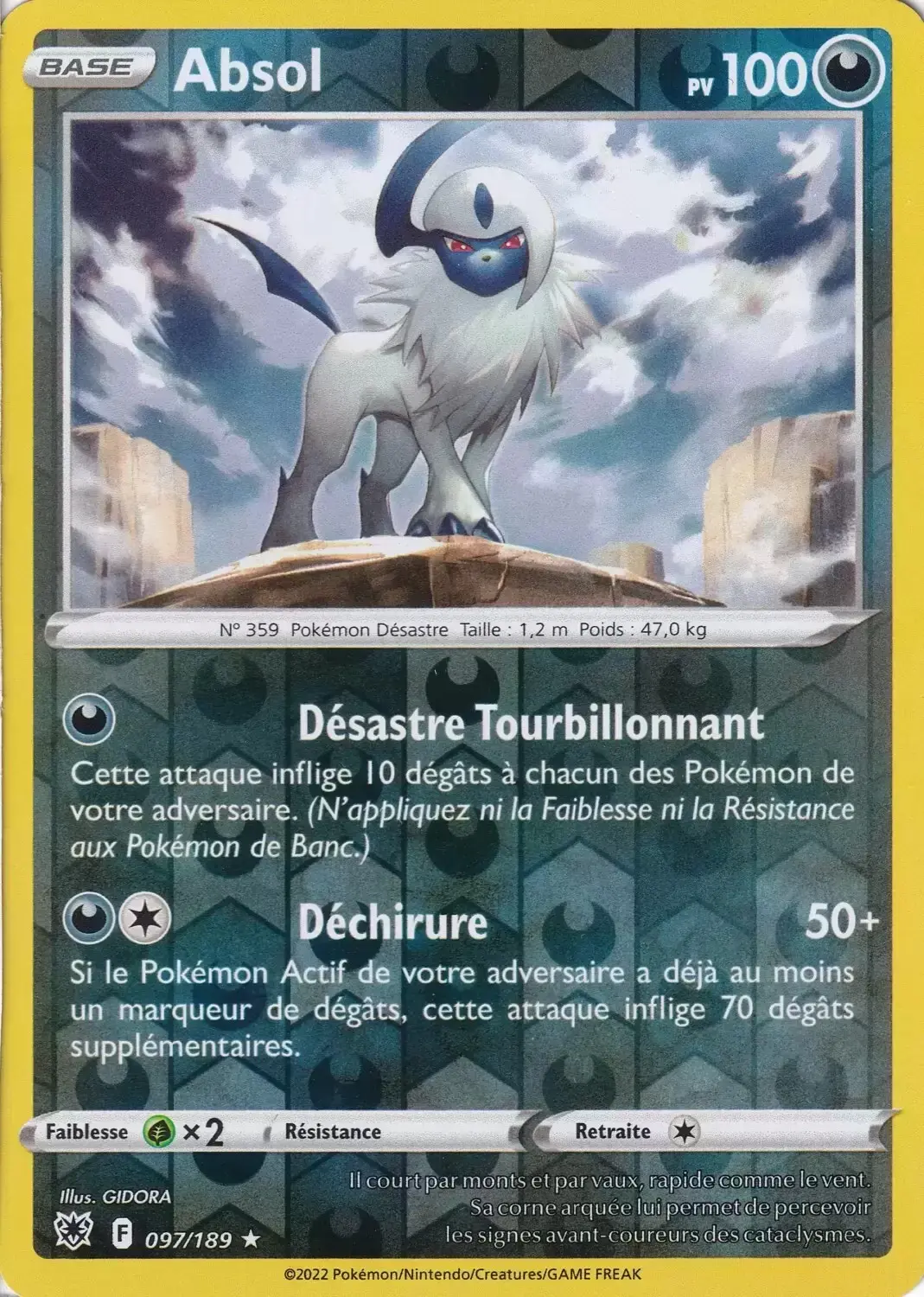 Absol 097/189 (Regular Product Printings) French 097/189 Reverse Holo — Astres Radieux
