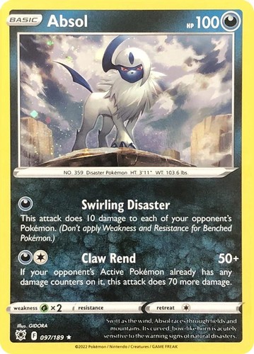Absol 097/189 (Alternate Product Printings) English Cosmos Holo 097/189 — Jirachi V Box: 2023