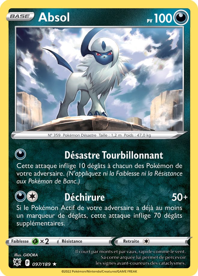 Absol 097/189 (Alternate Product Printings) French Non-Holo 097/189 — Boîtier Stratégies et Combats: Astres Radieux (EB10)